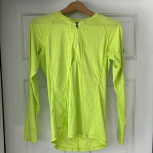 Athleta Neon Green Zip-Up Sun Top